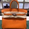 Hermès Birkin 25 retourne veau togo colore orange stampa G NUOVA 2026 Aprile hardware palladio full set con scontrino ufficiale Hermès