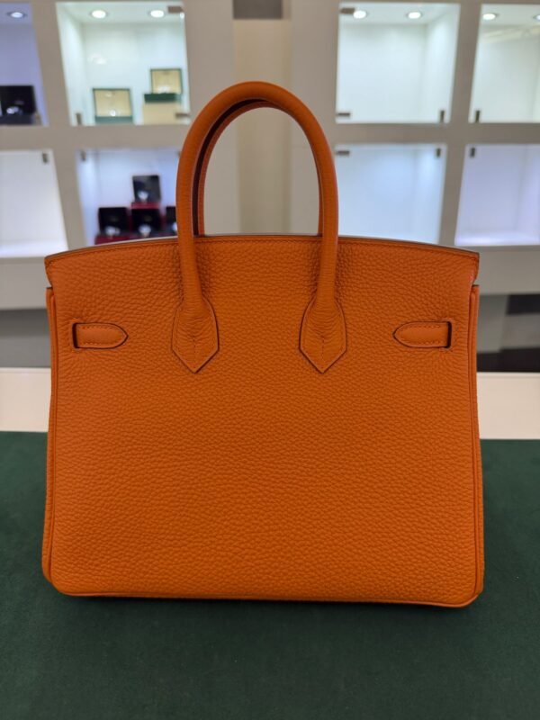 Hermès Birkin 25 retourne veau togo colore orange stampa G NUOVA 2026 Aprile hardware palladio full set con scontrino ufficiale Hermès