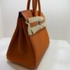 Hermès Birkin 25 retourne veau togo colore orange stampa G NUOVA 2026 Aprile hardware palladio full set con scontrino ufficiale Hermès