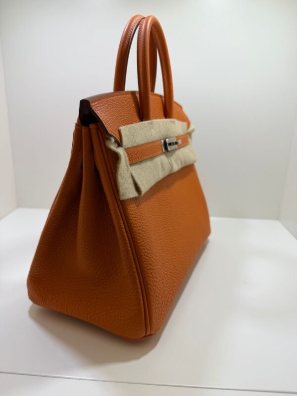 Hermès Birkin 25 retourne veau togo colore orange stampa G NUOVA 2026 Aprile hardware palladio full set con scontrino ufficiale Hermès
