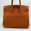 Hermès Birkin 25 retourne veau togo colore orange stampa G NUOVA 2026 Aprile hardware palladio full set con scontrino ufficiale Hermès