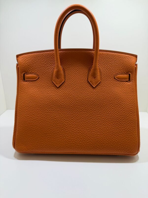 Hermès Birkin 25 retourne veau togo colore orange stampa G NUOVA 2026 Aprile hardware palladio full set con scontrino ufficiale Hermès