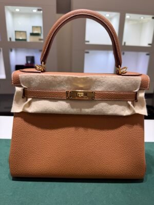 Hermès Kelly 28 retourne NUOVA 2026 seriale G colore gold (marrone) pellame Togo con hardware dorato