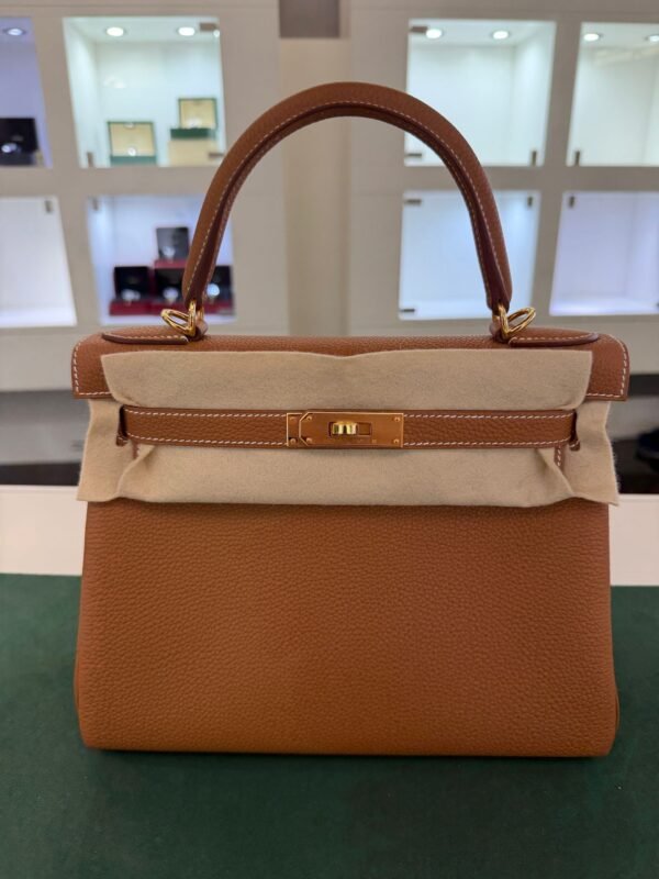 Hermès Kelly 28 retourne NUOVA 2026 seriale G colore gold (marrone) pellame Togo con hardware dorato