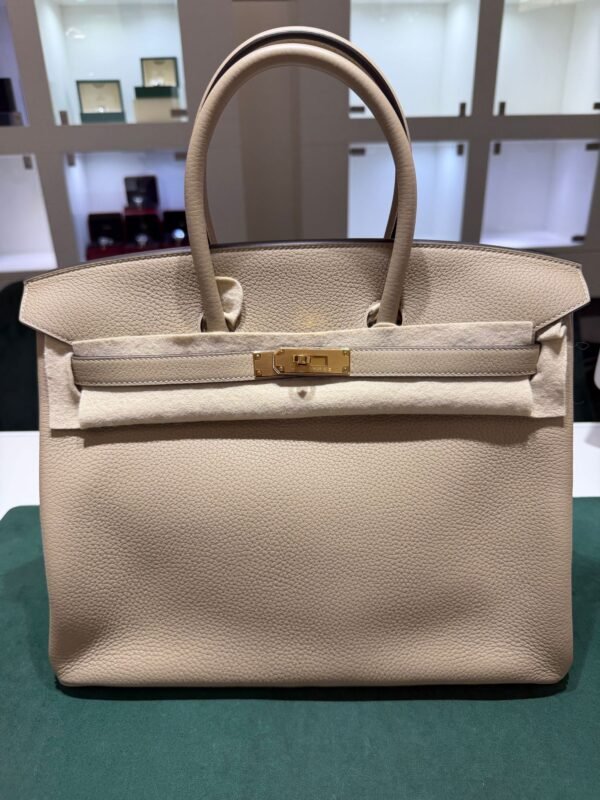 Hermès Birkin 35 veau taurillon clemence NUOVA Novembre 2021 seriale Z color sabbia ( trench) hardware dorato