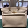 Hermès Birkin 35 veau taurillon clemence NUOVA Novembre 2021 seriale Z color sabbia ( trench) hardware dorato full set con duplicato della  fattura Hermès pellicole stickers ovunque .