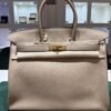 Hermès Birkin 35 veau taurillon clemence NUOVA Novembre 2021 seriale Z color sabbia ( trench) hardware dorato full set con duplicato della  fattura Hermès pellicole stickers ovunque .