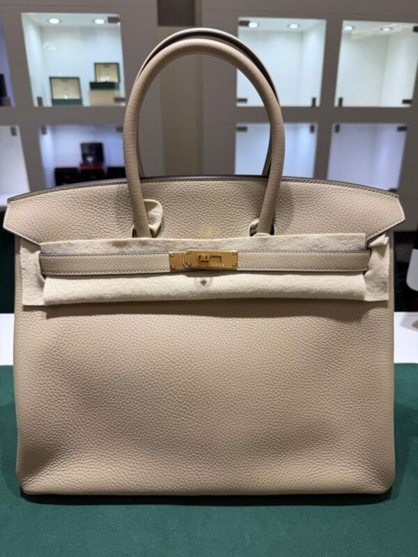 Hermès Birkin 35 veau taurillon clemence NUOVA Novembre 2021 seriale Z color sabbia ( trench) hardware dorato