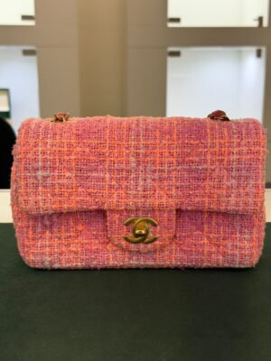 Chanel Classic Flap Bag Tweed rosa multicolor
