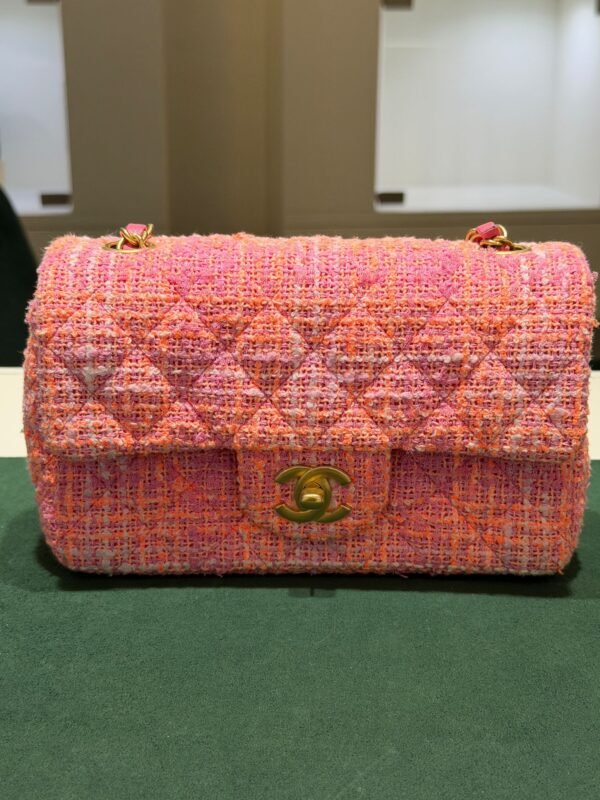Chanel Classic Flap Bag Tweed rosa multicolor