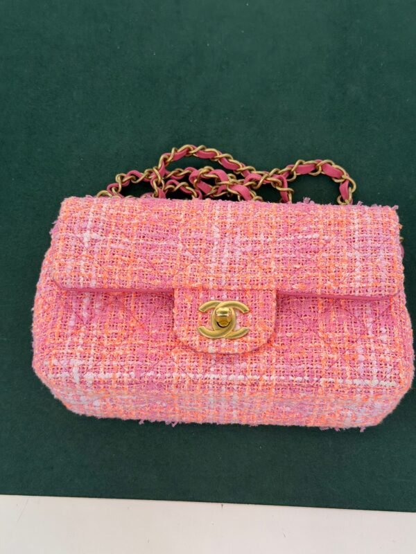 Chanel Classic Flap Bag Tweed rosa multicolor