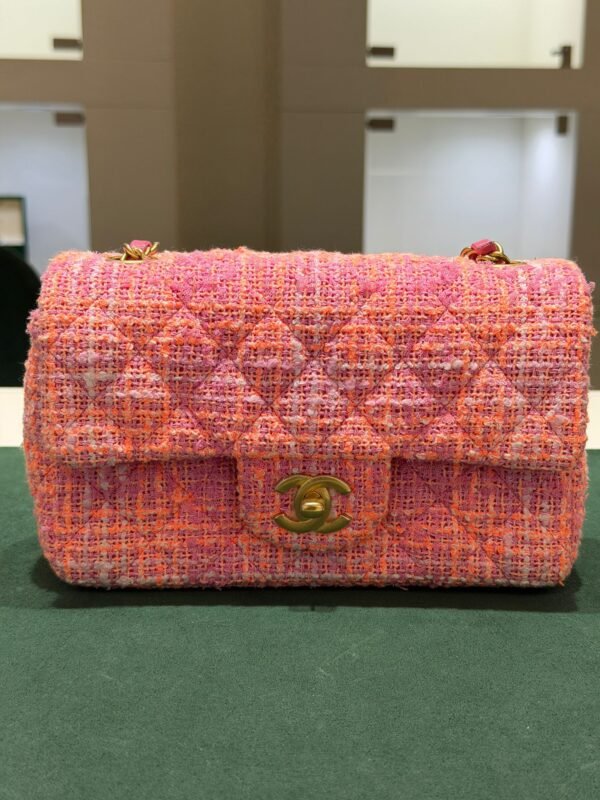 Chanel Classic Flap Bag Tweed rosa multicolor