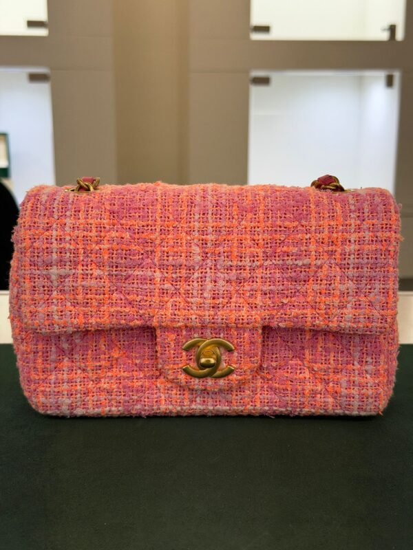 Chanel Classic Flap Bag Tweed rosa multicolor