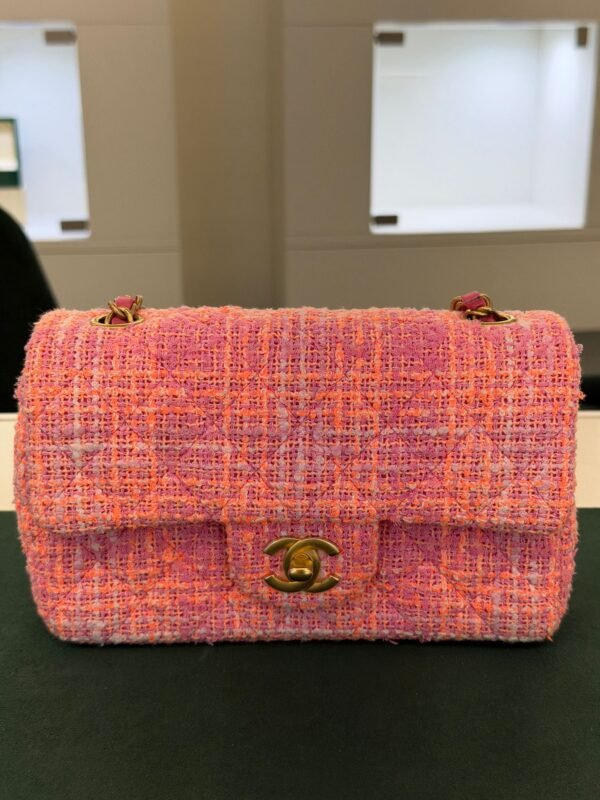 Chanel Classic Flap Bag Tweed rosa multicolor