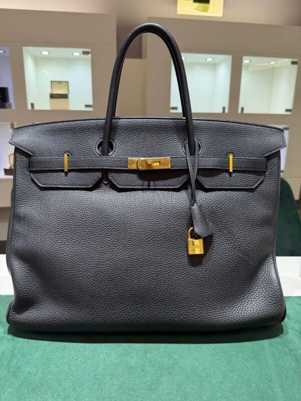 Herm&egrave;s Birkin 40 veau Togo second hand color NOIR ( nero ) hardware dorato con scatola e dustbag
