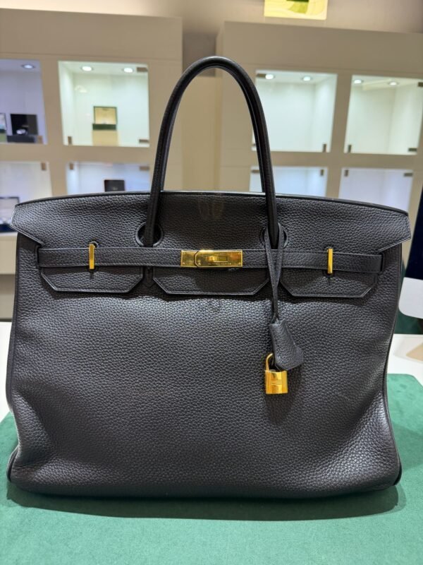 Herm&egrave;s Birkin 40 veau Togo second hand color NOIR ( nero ) hardware dorato con scatola e dustbag
