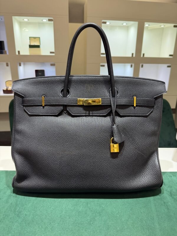 Herm&egrave;s Birkin 40 veau Togo second hand color NOIR ( nero ) hardware dorato con scatola e dustbag