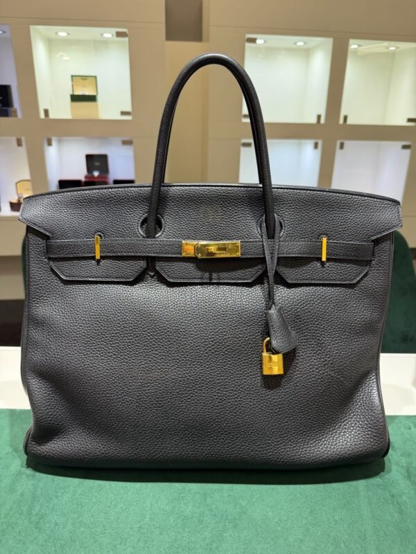 Herm&egrave;s Birkin 40 veau Togo second hand color NOIR ( nero ) hardware dorato con scatola e dustbag