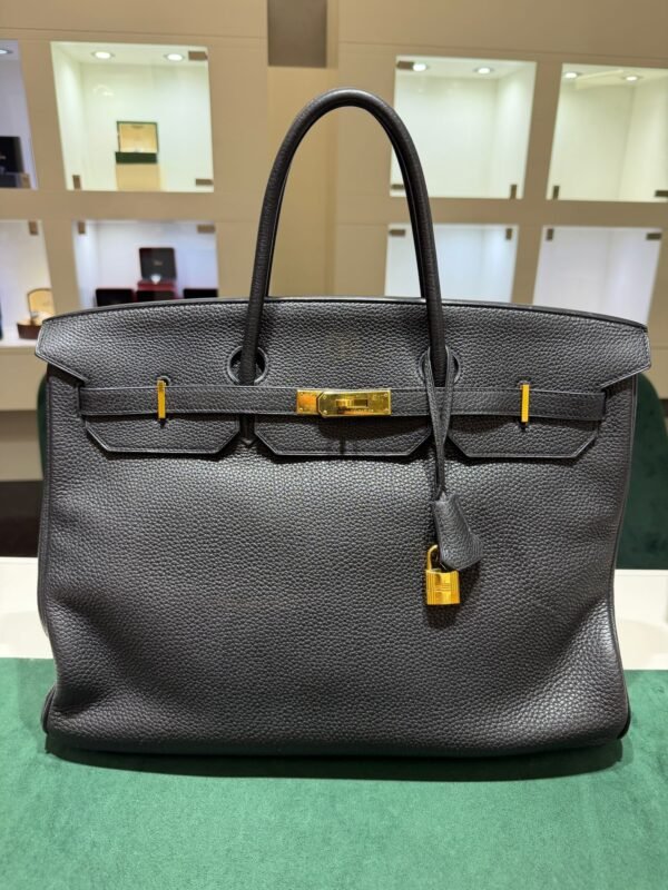 Herm&egrave;s Birkin 40 veau Togo second hand color NOIR ( nero ) hardware dorato con scatola e dustbag