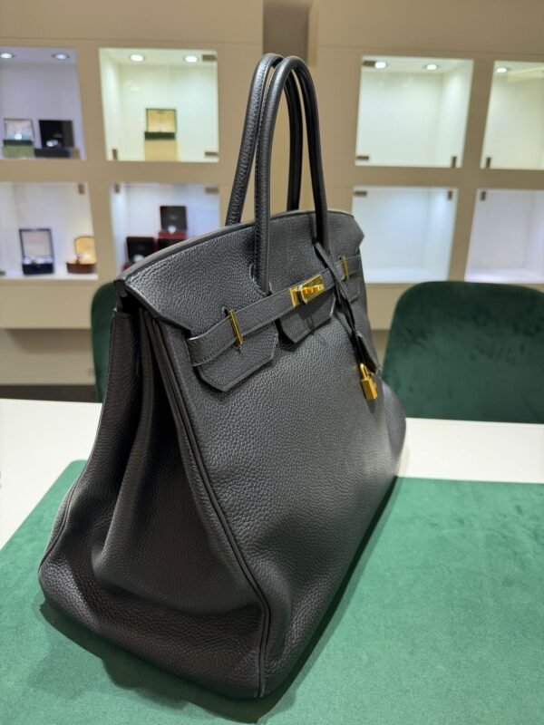 Herm&egrave;s Birkin 40 veau Togo second hand color NOIR ( nero ) hardware dorato con scatola e dustbag