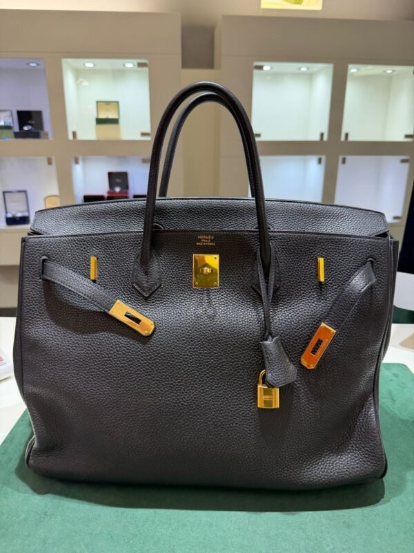 Herm&egrave;s Birkin 40 veau Togo second hand color NOIR ( nero ) hardware dorato con scatola e dustbag