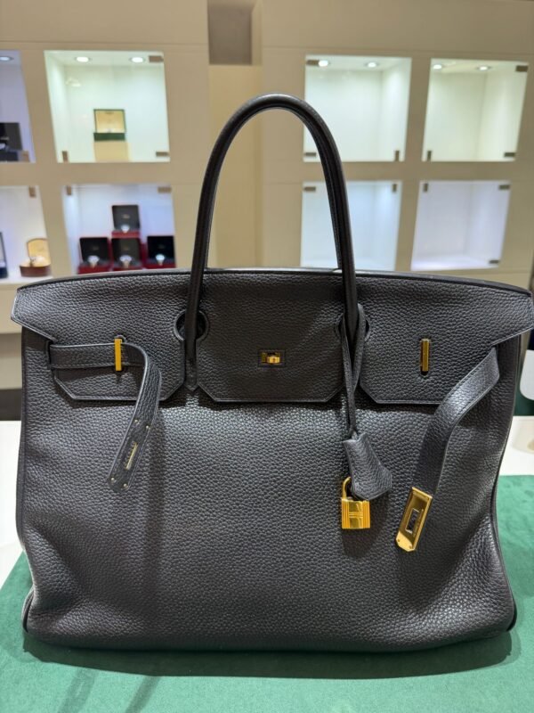 Herm&egrave;s Birkin 40 veau Togo second hand color NOIR ( nero ) hardware dorato con scatola e dustbag