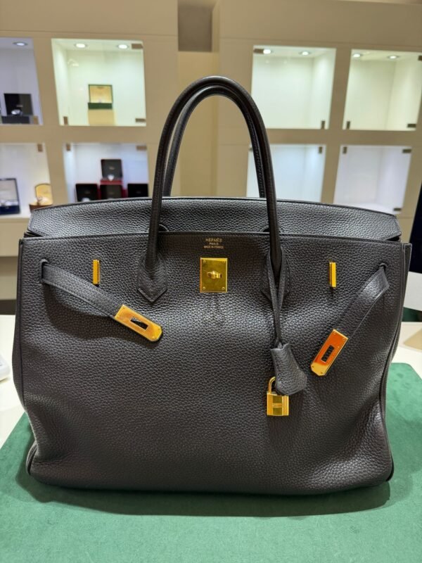 Herm&egrave;s Birkin 40 veau Togo second hand color NOIR ( nero ) hardware dorato con scatola e dustbag