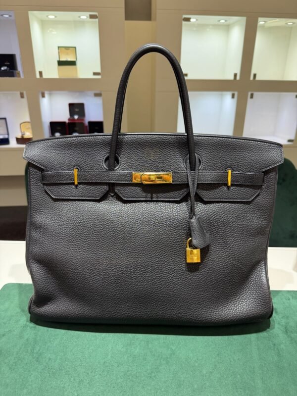 Herm&egrave;s Birkin 40 veau Togo second hand color NOIR ( nero ) hardware dorato con scatola e dustbag