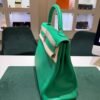 Hermès Kelly 40  hardware palladio second hand Retourne color vert Menthe in Taurillon Clémence