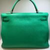 Hermès Kelly 40  hardware palladio second hand Retourne color vert Menthe in Taurillon Clémence