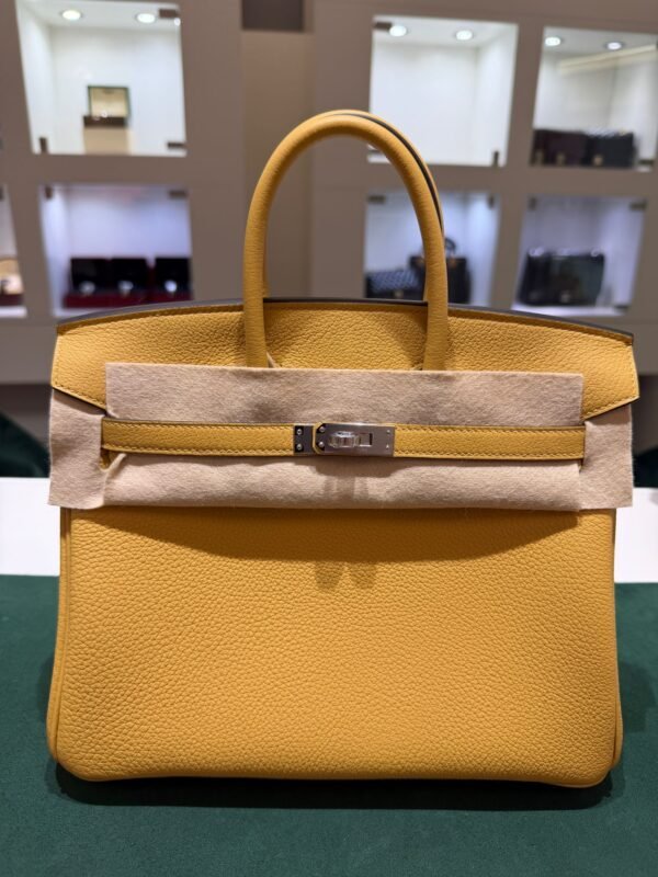 WhatsApp Image 2026-05-20 at 20.36.59 (3) Hermès Birkin 25 retourne veau togo colore Paille ( giallo ) stampa G NUOVA 2026 hardware palladio full set con scontrino ufficiale Hermès pellicole stickers ovunque