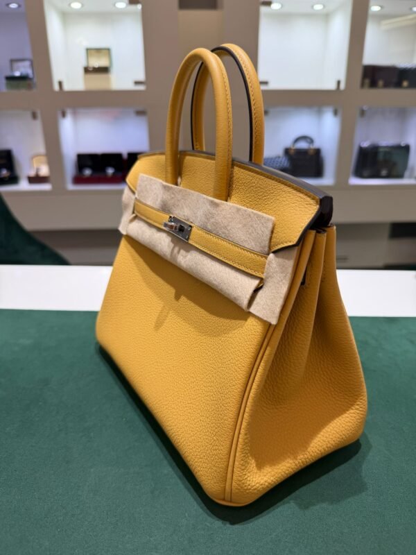WhatsApp Image 2026-05-20 at 20.37.00 (2) Hermès Birkin 25 retourne veau togo colore Paille ( giallo ) stampa G NUOVA 2026 hardware palladio full set con scontrino ufficiale Hermès pellicole stickers ovunque