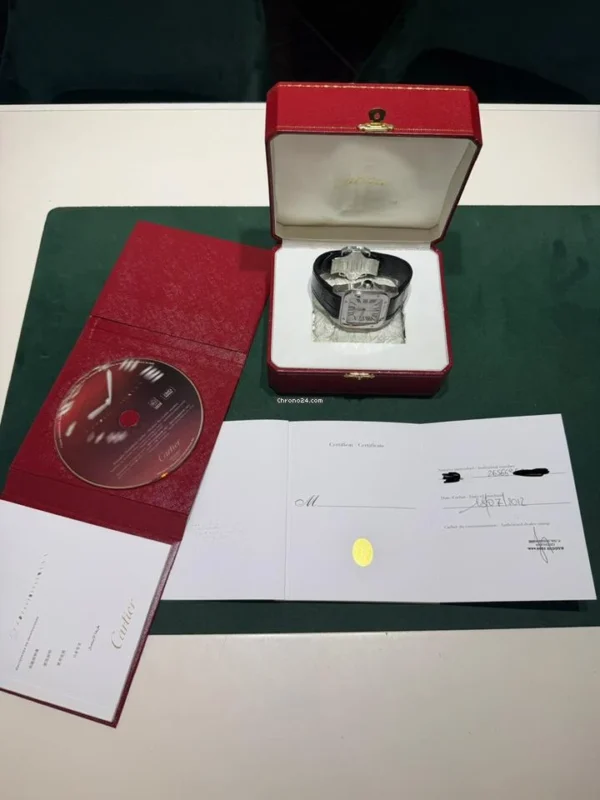 Cartier Santos 100 Xl 38mm del 2012 full set top condition con documenti e scatola Cartier
