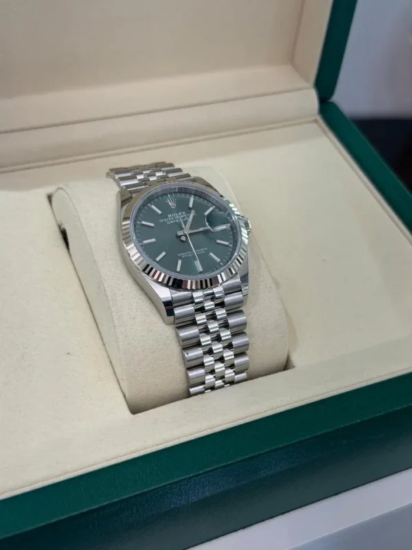 Rolex Datejust 36 Green verde menta NUOVO 2026 jubilee full set con documenti e scatola