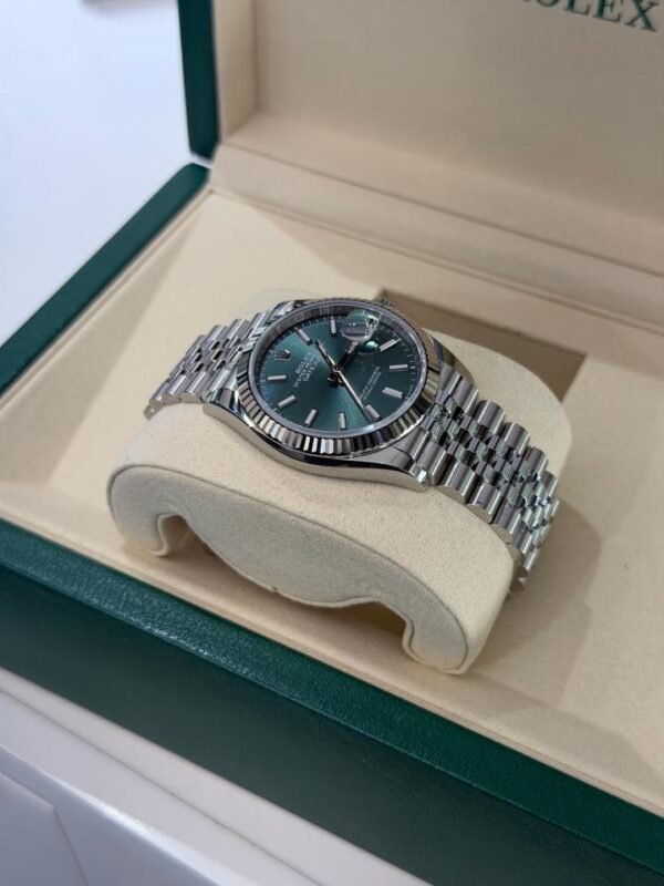 Rolex Datejust 36 Green verde menta NUOVO 2026 jubilee full set con documenti e scatola