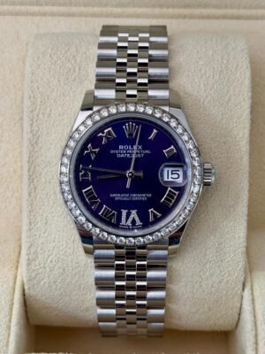 Rolex Datejust 31 31mm purple viola diamanti ore 6 del 2021 Jubilee full set excellent condition