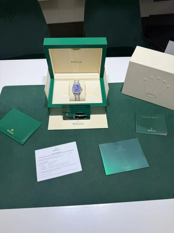 Rolex Datejust 31 31mm purple viola diamanti ore 6 del 2021 Jubilee full set excellent condition