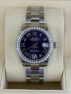 Rolex Datejust 31 31mm purple in diamanti ore 6 del 2021 full set excellent condition con documenti
