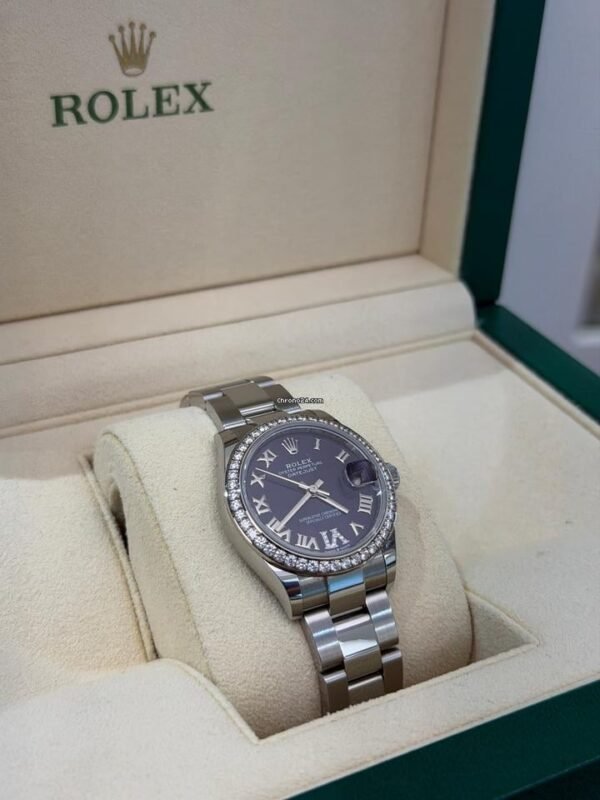Rolex Datejust 31 31mm purple in diamanti ore 6 del 2021 full set excellent condition con documenti