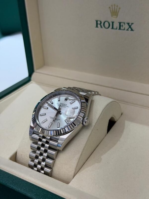 IMG_3648 Rolex Datejust 41 41mm grigio argentè NUOVO del 2026 jubilee full set con documenti scatola