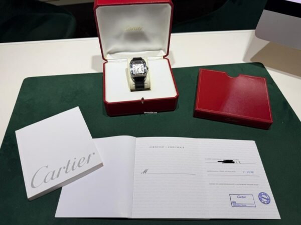 IMG_3668 Cartier Santos 100 medio 33mm acciaio del 2007 full set top condition con documenti e scatola