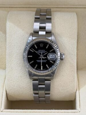 Rolex Lady-Datejust ghiera oro bianco jubilee quadrante nero del 1991 Italia full set top