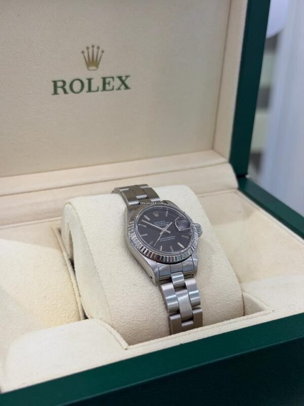 Rolex Lady-Datejust ghiera oro bianco jubilee quadrante nero del 1991 Italia full set top