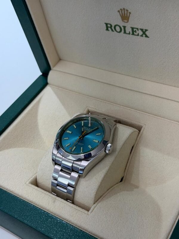 Rolex Milgauss BLU vetro verde del 2019 full set excellent condition con documenti e scatola