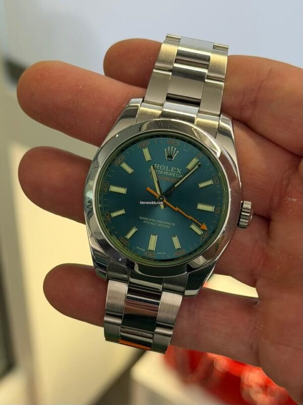 Rolex Milgauss BLU vetro verde del 2019 full set excellent condition con documenti e scatola