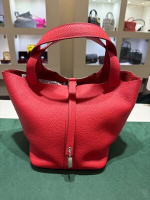 Hermès Picotin Lock 22  nuova Rouge vermillon taurillon clemence