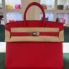 Hermès Birkin 25 retourne veau togo colore Rouge radie ( rosso piccione ) stampa K NUOVA 2026