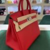 Hermès Birkin 25 retourne veau togo colore Rouge radie ( rosso piccione ) stampa K NUOVA 2026