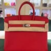 Hermès Birkin 25 retourne veau togo colore Rouge radie ( rosso piccione ) stampa K NUOVA 2026