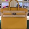 Hermès Birkin 25 retourne veau togo colore paille( giallo ) stampa G NUOVA 2026 Giugno hardware palladio full set con scontrino ufficiale Hermès
